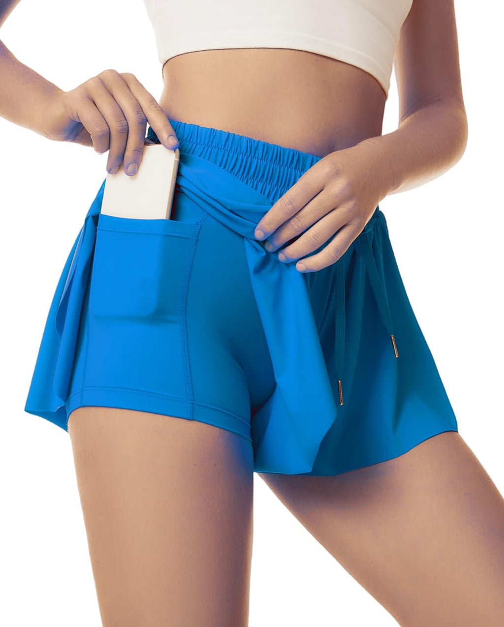 Skiennix Athletic Shorts for Women - 2-in-1 Quick-Drying Double Layer Running Skort