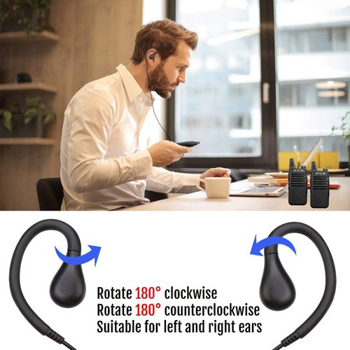 Retevis RT22 Walkie Talkie Earpiece with Mic, 2 Pin, for RT22 RT68 RT21 H-777 RT27 RT68H RT15, Compatible with Pxton Baofeng BF-888S BF-T26 Kenwood Two Way Radio, Two Way Radio Earpiece(6 Pack)