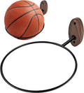 Skiennix Basketball Holder Wall Mount - Stylish Black Walnut Storage for Basketball, Football & More | 4 Pack
