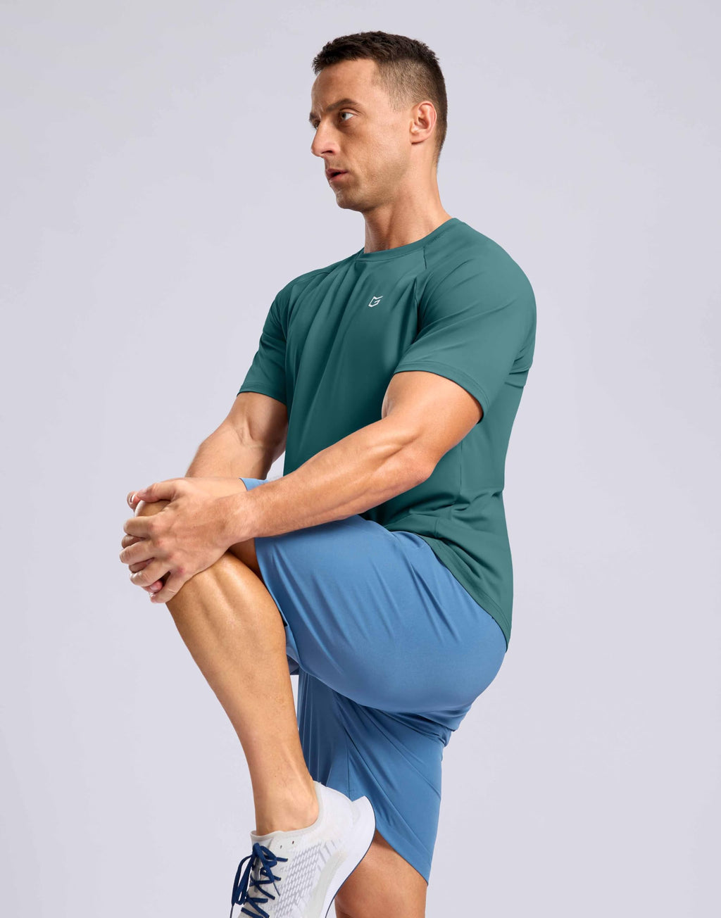 G Gradual Men's Athletic Workout T-Shirts Moisture Wicking Cooling Running Shirts Short Sleeve Performance Tee for Gym Tennis(Teal,XL)