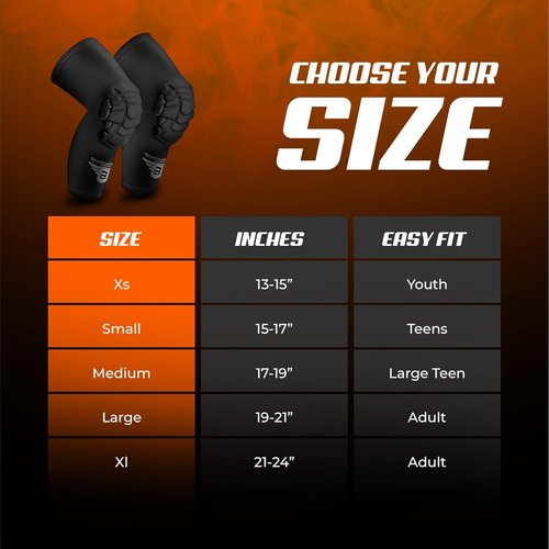 Bucwild Sports Pro Compression Knee Sleeves - Padded Support for Youth & Adult Athletes | 1 Pair