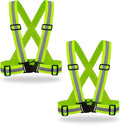 DUSKCOVE Hi-Vis Safety Vests - Adjustable Neon Reflective Gear for Traffic Control & Running | 2 Pack