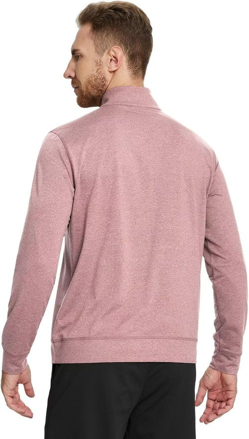 M MAELREG Quarter Zip Pullover - Men's Moisture-Wicking Performance Golf Sweatshirt | Heather Midlayer