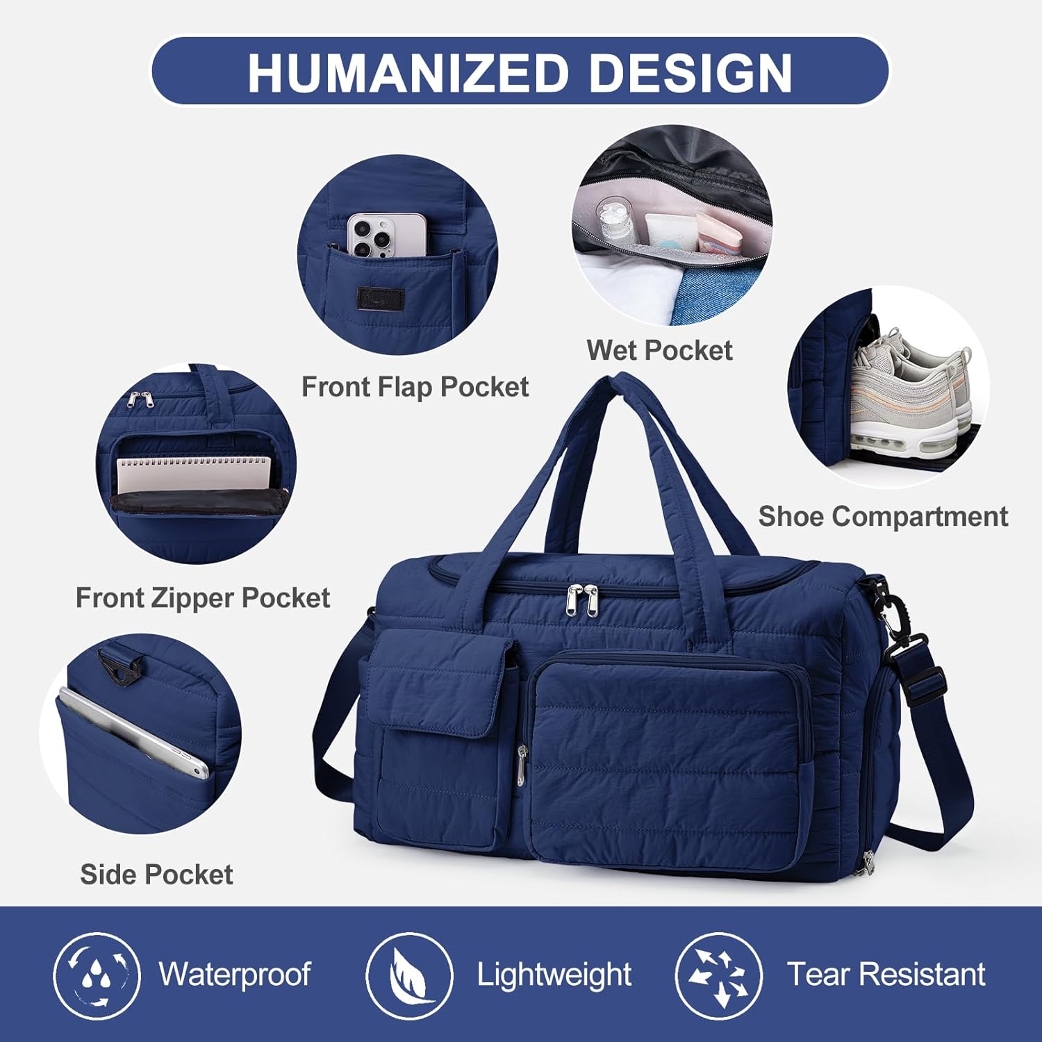 Skiennix Small Gym Bag - Women's Travel Duffle with Shoe Compartment | Perfect for Weekenders