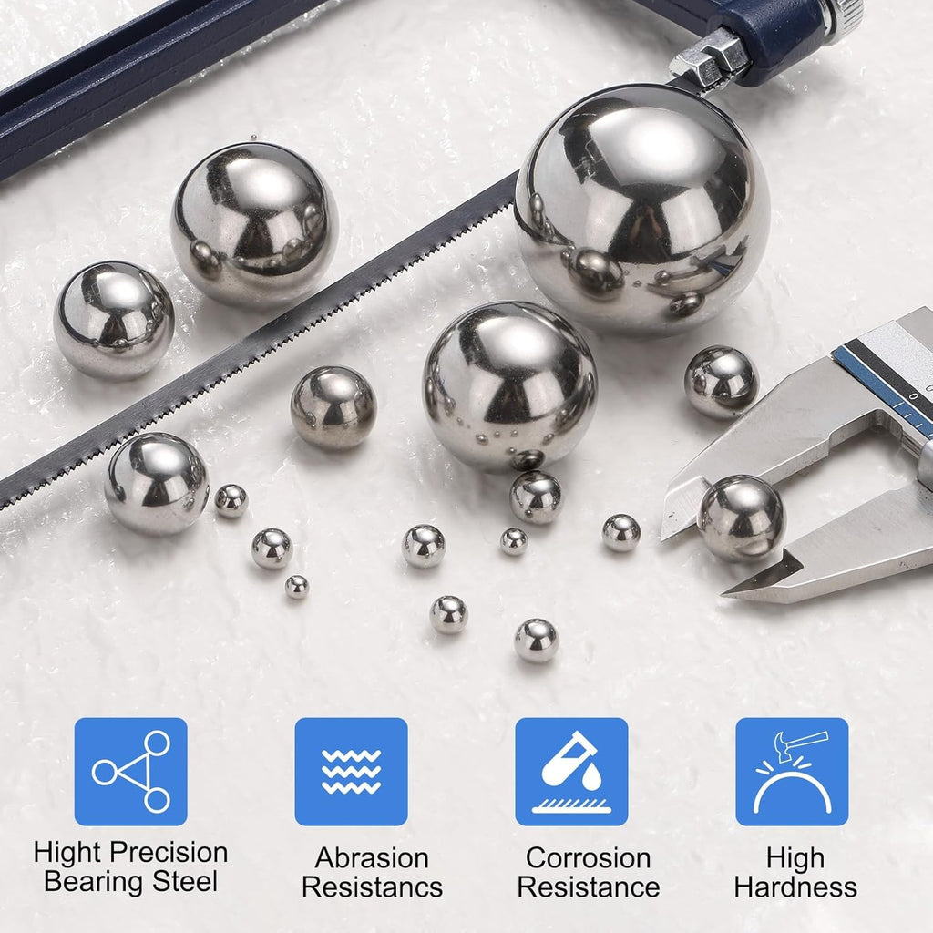 uxcell Precision 1.5mm Stainless Steel Bearing Balls - 400Pcs G200 for Machinery & DIY Projects