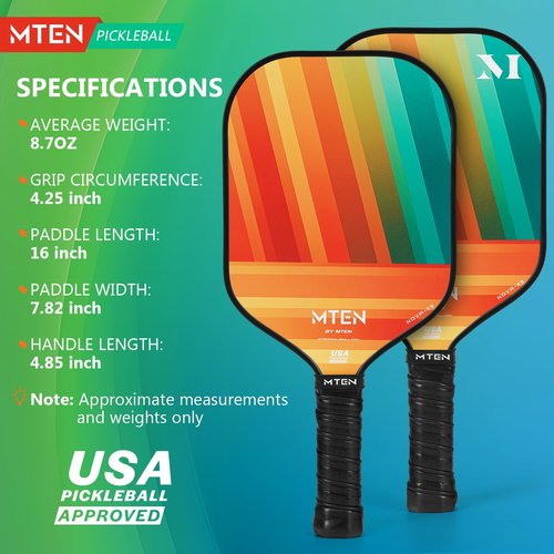 Pickleball Paddles, Carbon Fiber Pickleball Paddle, Corfortable Grip, USAPA Approved, Pickleball Smooth Surface Paddles, 16mm Paddle for Beginners