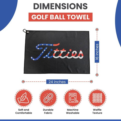 Syren Premium Funny Microfiber Towel with Clip Holder - Exclusive Golf Accessory for a Fun Golfing Experience