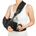 GAOUREL Comfortable arm sling Equipped with a padded sling, removable abduction pillow, training ball, and stabilization support plate to help you recover comfortably after a rotator cuff tear and arm pain.（Black-pillow)