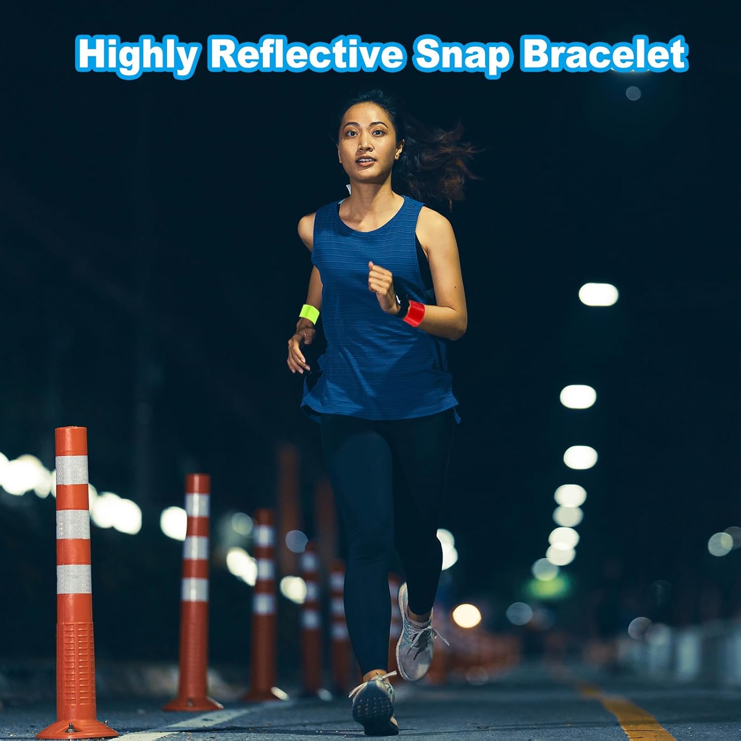 PATIKIL Reflective Slap Bands - High Visibility Safety Reflector Armbands for Night Jogging & Cycling