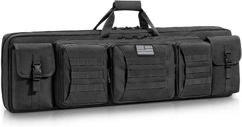 CVLIFE 42" Soft Rifle Case - Durable Double Long Gun Bag with Lockable Zipper & Backpack Strap for Outdoor Shooting