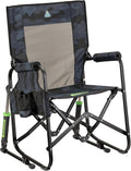 GCI Outdoor Stowaway Rocker - Portable Folding Chair in Stealth Camo for Ultimate Comfort