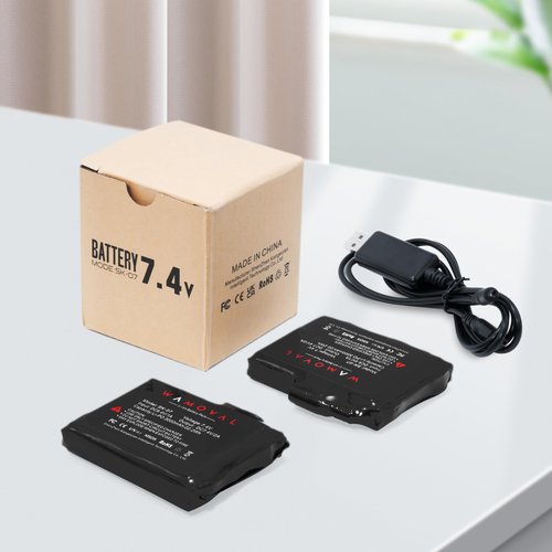 WAMOVAL (2-Pack) 7.4V 3000mAh Li-Polymer Rechargeable Battery Pack, 22.2Wh 2A Replacement Batteries with 3.5mm DC Jack Charging Cable for Heated Gloves, Heated Scoks Battery