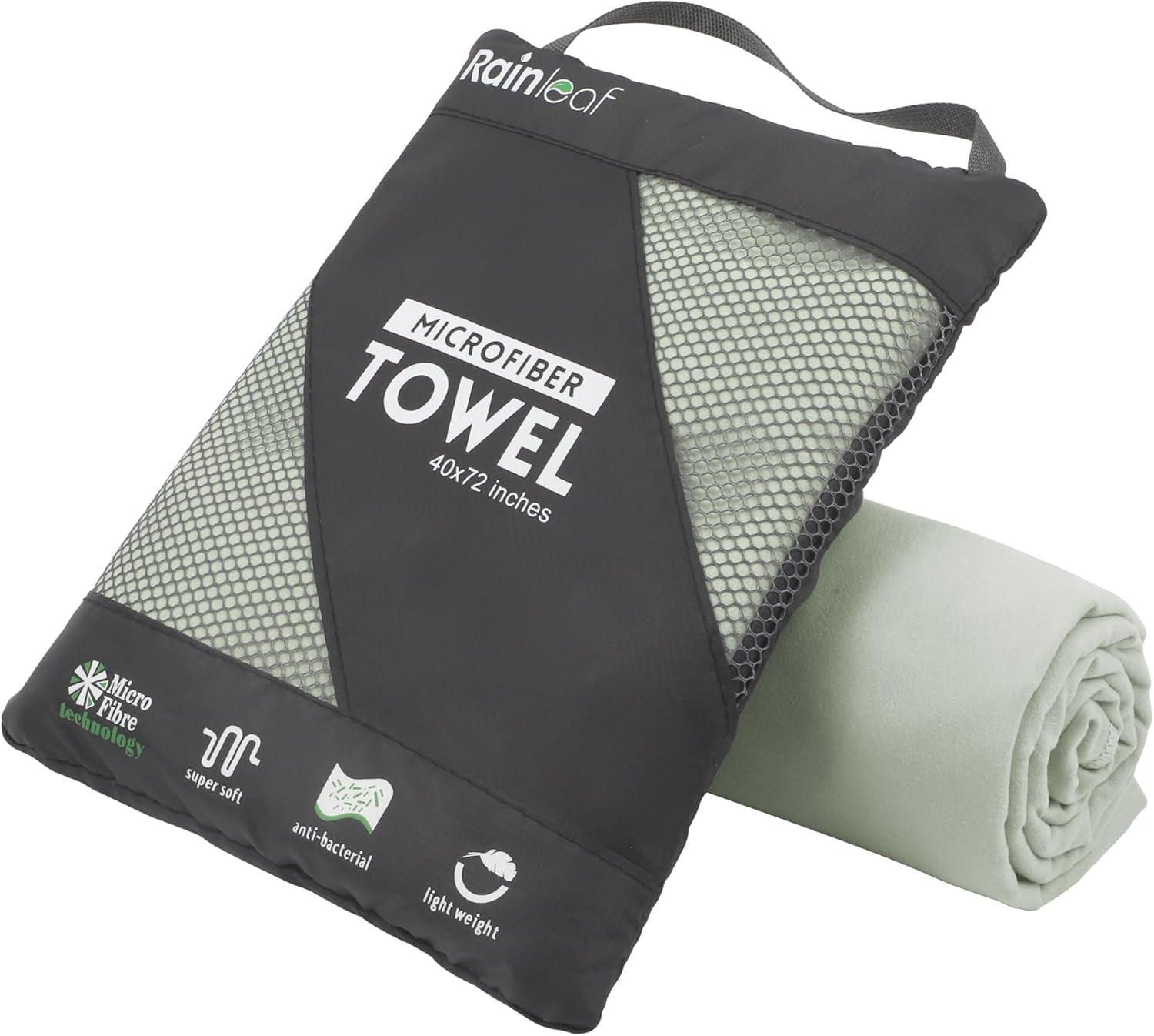 Rainleaf Microfiber Towel - Quick Dry, Super Absorbent & Ultra Compact | Perfect for Travel, Gym & Camping
