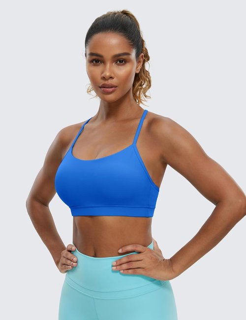 CRZ YOGA Butterluxe Y-Back Sports Bra for Women - Padded Racerback Low Impact Yoga Top