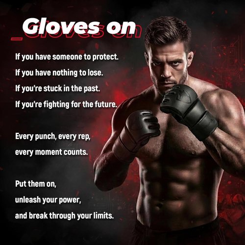 LIBERLUPUS MMA Gloves - Open Palm Sparring Gloves for Men | Durable Synthetic Leather with Wrist Support