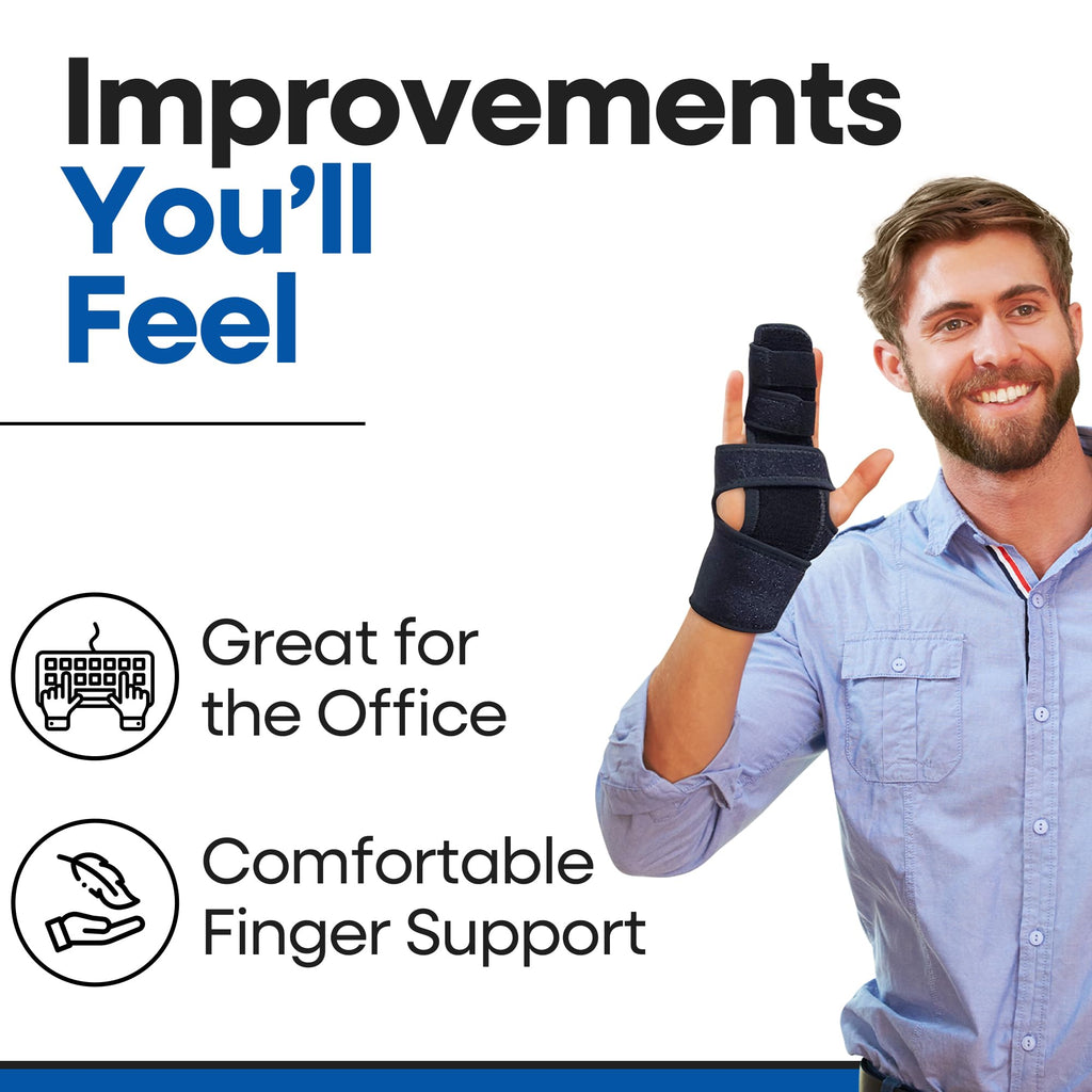 Trigger Finger Splint Finger Brace | Middle Finger Splint | Splint For Fractures, Broken Ring Finger, Arthritis, Tendonitis | Mallet Finger Splint Straightener Immobilizer | (RIGHT SMALL-MEDIUM)