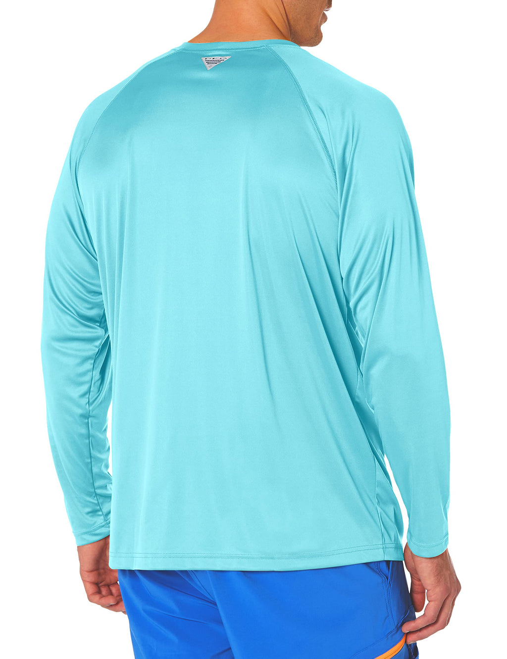 Columbia Men's PFG Terminal Tackle Long Sleeve Fishing Shirt, Gulf Stream/Black Logo, 2X Tall