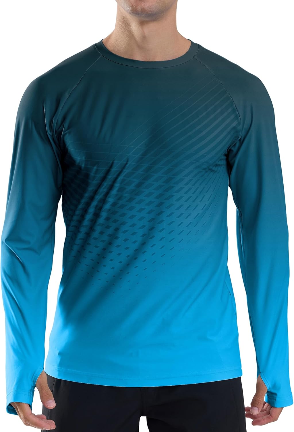 Skiennix Men's Long Sleeve Rash Guard - UPF 50+ Sun Protection Swim Shirt | Quick Dry Lightweight Top