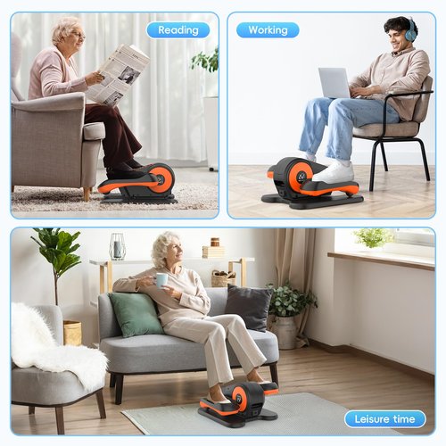 ANCHEER Under Desk Elliptical, Electric Leg Exerciser While Sitting for Seniors, Fully Assembled Motorized Ellipse Leg Exerciser Seated Elliptical Machine with 12 Adjustable Speeds