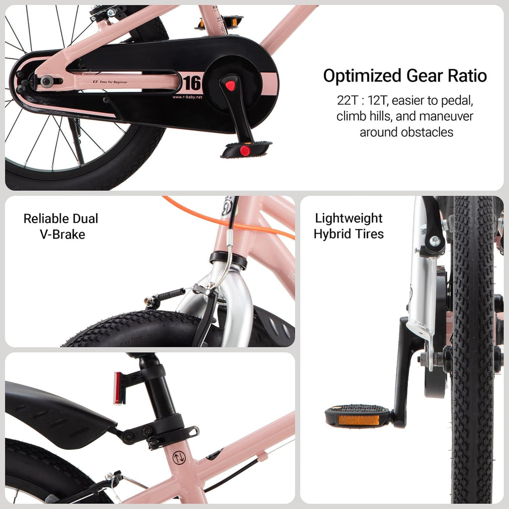 RoyalBaby EZ Fride Kids Bike - Lightweight Aluminum 2-in-1 Balance to Pedal Bike | 16, 18, 20 Inch for Ages 4+