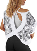 Panadila Women's Open Back Workout Top - Oversized Short Sleeve Athletic Tee in Stylish Design
