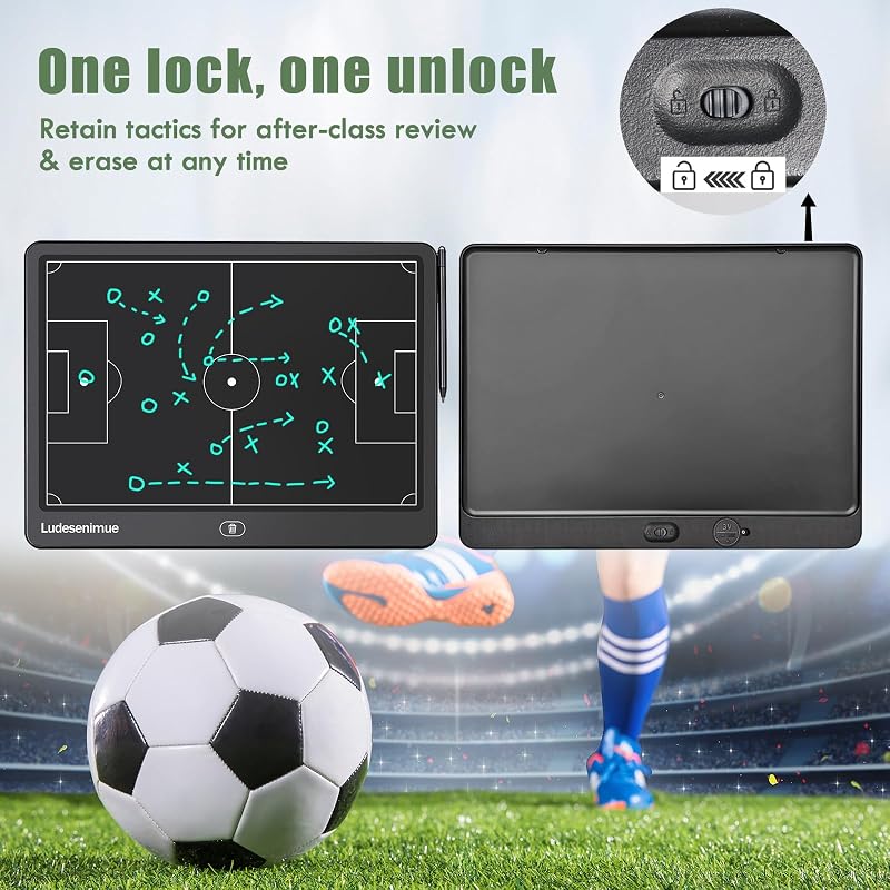 16 Inch LCD Soccer Coaching Board - Electronic Tactics Whiteboard with 9" x 12" Variation