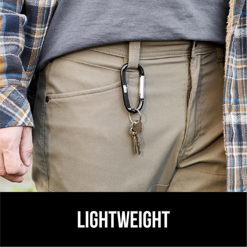 GORILLA GRIP Carabiner Clip, 3" D Ring, Pack of 10 Heavy Duty Aluminum Key Holder Clips Hold 170lbs, Rust, Scratch-Resistant Camping Essentials, Hiking Gear, Tactical Backpacking Keychains, Black