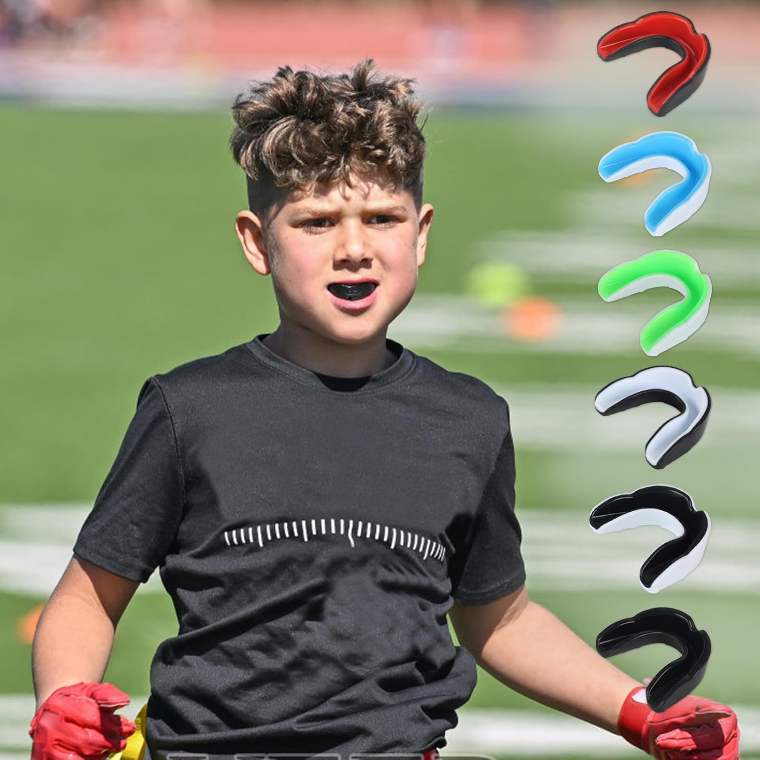 Skiennix 6 Pack Sports Mouthguard - Kids & Youth Protective Gear with Case for Boxing, MMA, Hockey, Soccer, Basketball | Size L
