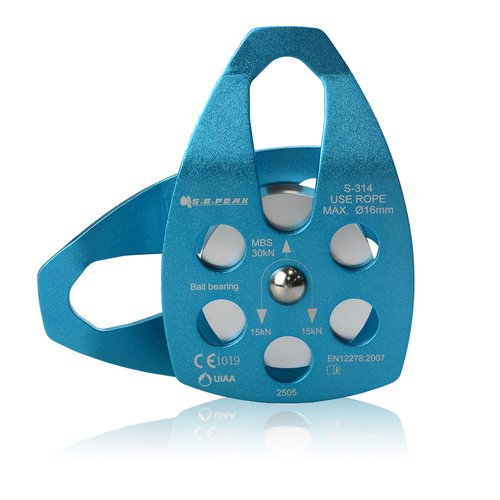 SEPEAK 30kN Large Rescue Pulley Sheave with Swing Plate CE UIAA, Portable Outdoor Climbing Pulley for Backyard Zipline,Fits Rope up to 16 mm/Holds Up to 6750lbs