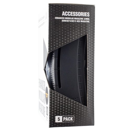 ARCTURUS TACTICAL Variable-Cap Airsoft AKM/AK74/AK12 Series Polymer 30/130 Round Transparent Window High Speed Mid-Cap Airsoft Magazine - 5 Pack