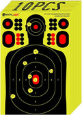 Atflbox Silhouette Splatter Targets - 12x18 Inch Adhesive Stickers in Bright Fluorescent Yellow for Easy Visibility