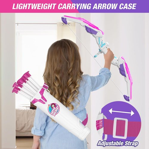 HYES Bow and Arrow Set for Kids - LED Light Up Archery with 24 Suction Cup Arrows & Targets | Ages 4-12