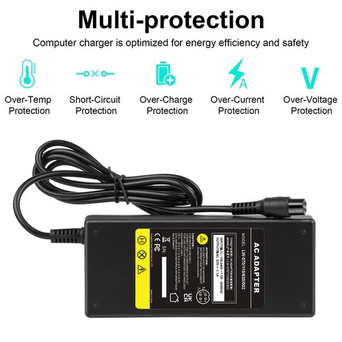 Fancy Buying 4 Prong Scooter Charger 63V 1.1A for Segway Ninebot S/S-MAX/Mini lite/Mini PRO, Compatible with Ninebot by Segway Go Kart Kit,Gokart PRO 54V(15S) Lithium Battery