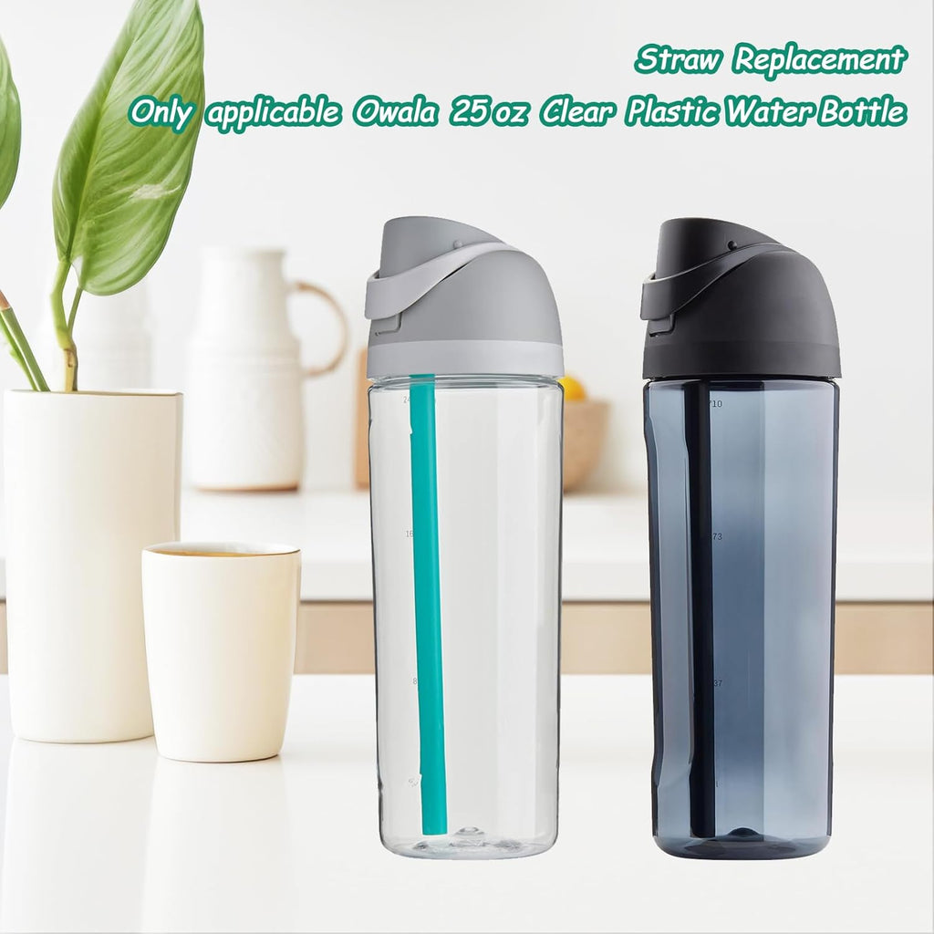 Owala 25 oz Water Bottle Straws - BPA-Free Reusable Transparent Straws with 2 Cleaners | 6-Pack