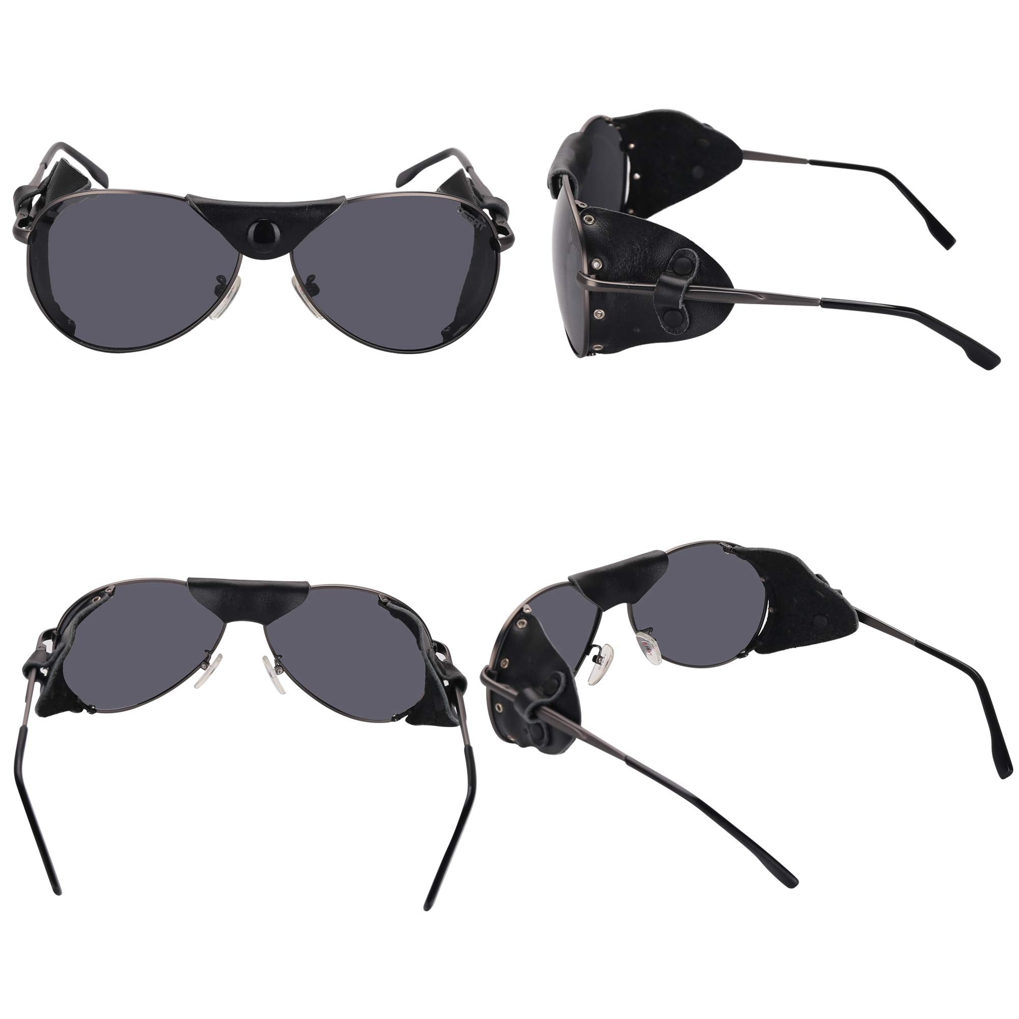 OSSAT Polarized sunglasses with side shields cowhide Shield wind proof sunshade For Men Women Classic Mountain Fishing eyewear