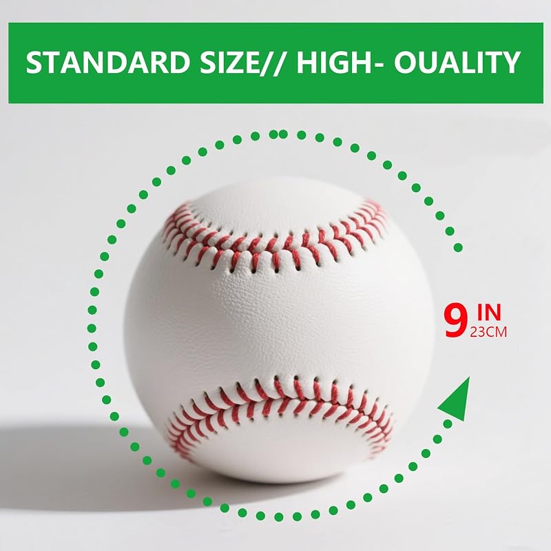 Official 9-Inch Baseball Training Balls, Blank Leather-Covered 2-Pack by Rarapop - Hard Core for Autographs