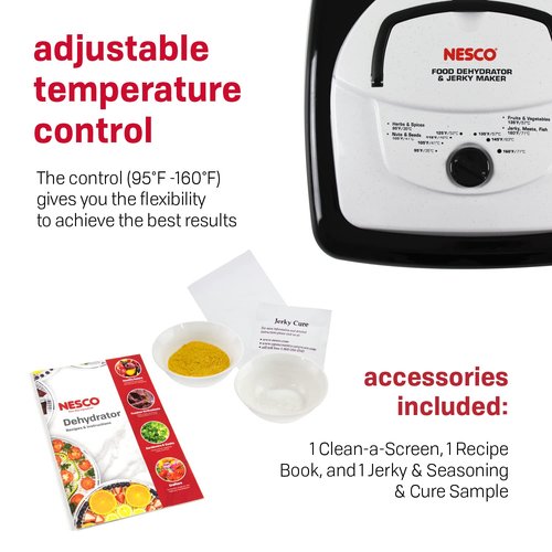 Nesco FD-80A Square Shaped Food Dehydrator, For Snacks, Fruit, Beef Jerky, White