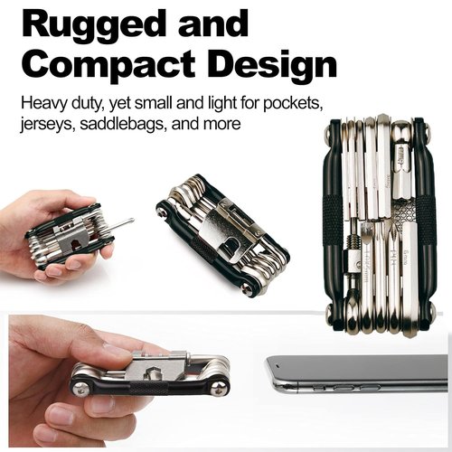 17 in 1 Bike Multi Tool Kit with Chain Breaker Ergonomic And Lightweight MTB Bike Repair Kit Motorcycle Accessories Stainless Steel