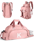 Vogewood Teen Girl Birthday Gift-Gifts for Teenage Girls, Initial Gym Bags with Shoe Compartment, Dance Bag for Girls, Kid Overnight Duffle Bags for Sport Gymnastics Cheer Travel Weekender (Letter K)