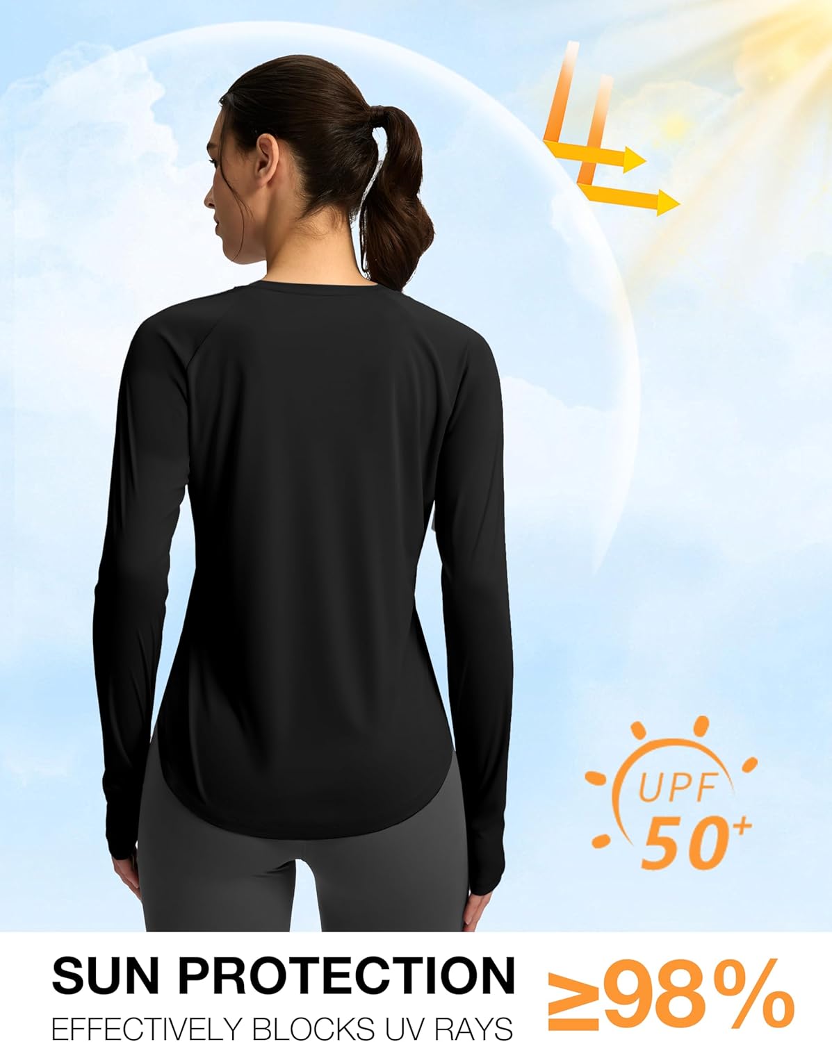 Soothfeel Women's Long Sleeve Workout Shirt - UPF 50+ UV Protection & Quick Dry Fabric