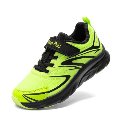 DREAM PAIRS Boys Girls Shoes Kids Tennis Athletic Running Gym School Sneakers for Little Big Kid,Size 4 Big Kid,Neon Green/Black,KKUMRS2523