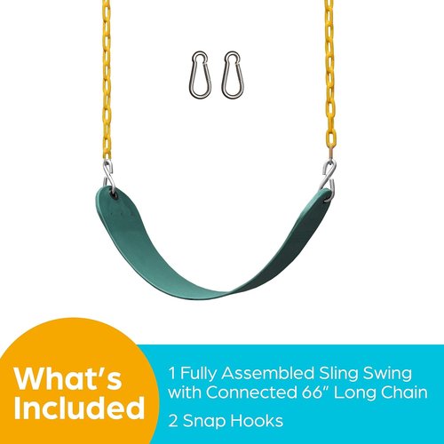 Jungle Gym Kingdom Swing Seat Replacement Kit - Heavy Duty Chains for Outdoor Play | Green, 1 Pack
