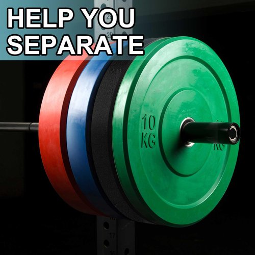 Otoolling 15 Pcs Weight Spacer Sled Spacers Set, 2 Inch Center Hole Dumbbell Barbell Weighing Plate Spacers Absorbing Rubber Washers for Home Gym Weight Training Lifting, Sled Push Pull Workouts