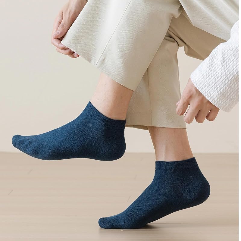Men's Ankle Socks 6 Pairs Mixed 9-12 / 10-13 Low Cut Cotton 93% 7% Spandex