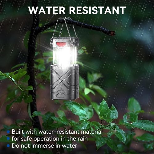 LETMY Rechargeable LED Camping Lanterns - 4 Pack Solar & USB Powered for Emergencies | Hurricane Ready