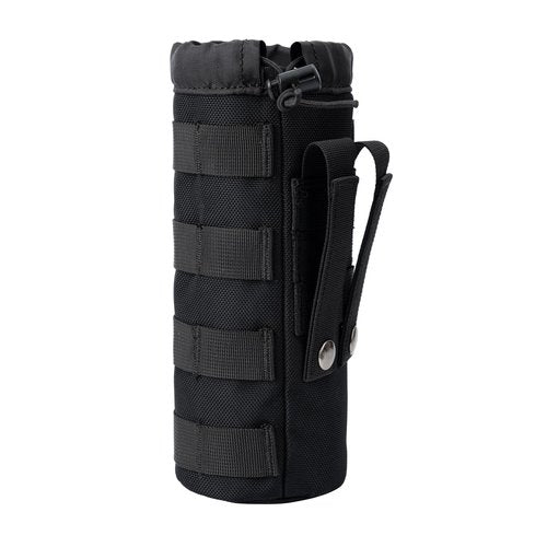 Dotacty MOLLE Water Bottle Holder Tactical Nylon Bottle Pouches Hydration Carrier for Belt/Backpack/Vest/Bike Sports Outdoor Hiking Camping Hunting Fishing (Black, Inside Diameter: 3 3/4")