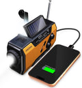 FosPower NOAA Emergency Weather Radio - Portable AM/FM Radio with USB/Solar/Hand Crank Charging | SOS Alarm & Flashlight - Orange