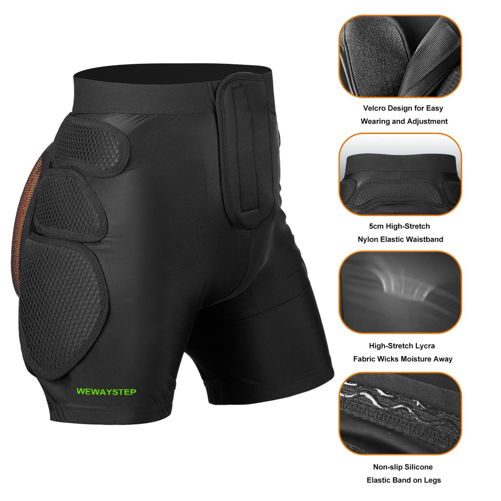 Protective Padded Shorts Crash Pad, PU Hip Butt Pads Impact Gear for Youth Ladies Women, Tailbone Protection Pad for Ski Snowboarding Skating Skateboard