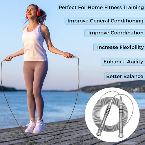 High Speed Jump Rope - Weighted Design with 360° Rotation | Includes 2 Speed Cables for Optimal Fitness Training