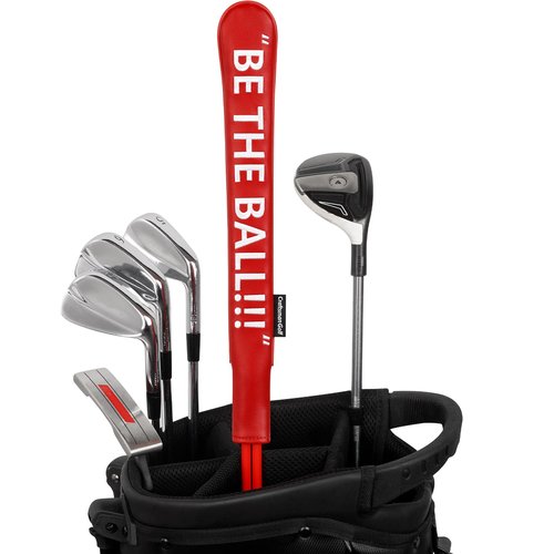 Craftsman Golf Alignment Stick Cover Red Leather Be The Ball Design